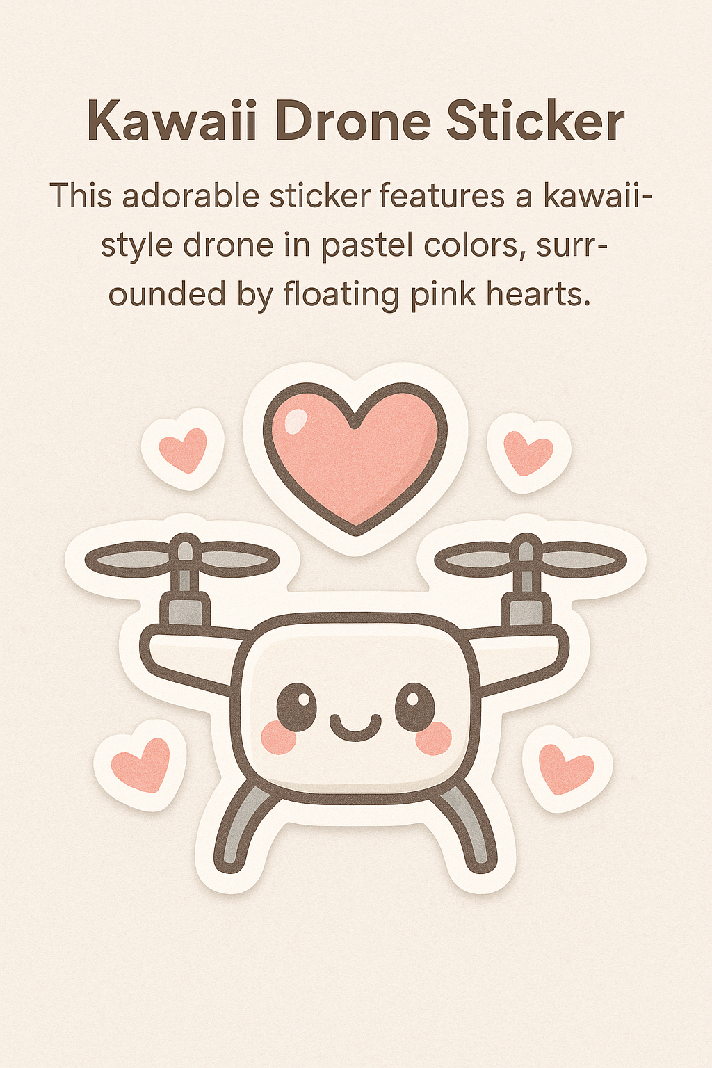 Adorable Heart Drone Sticker